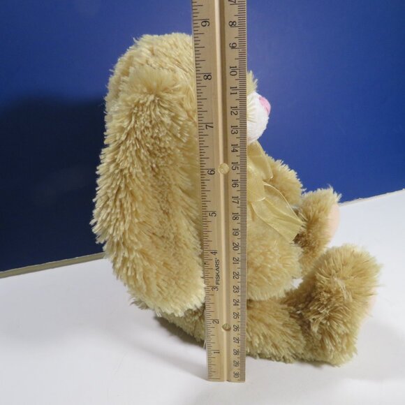Tan Commonwealth Plush Rabbit Bunny with long hair 9" tall Easter - Picture 4 of 10